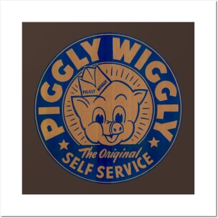 Vintage Blue Piggly Wiggly Posters and Art